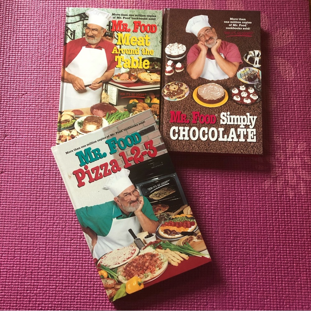 🍕🍪 Three Mr. Food Cookbooks - Meat, Pizza, & Chocolate! 🍪🍕
